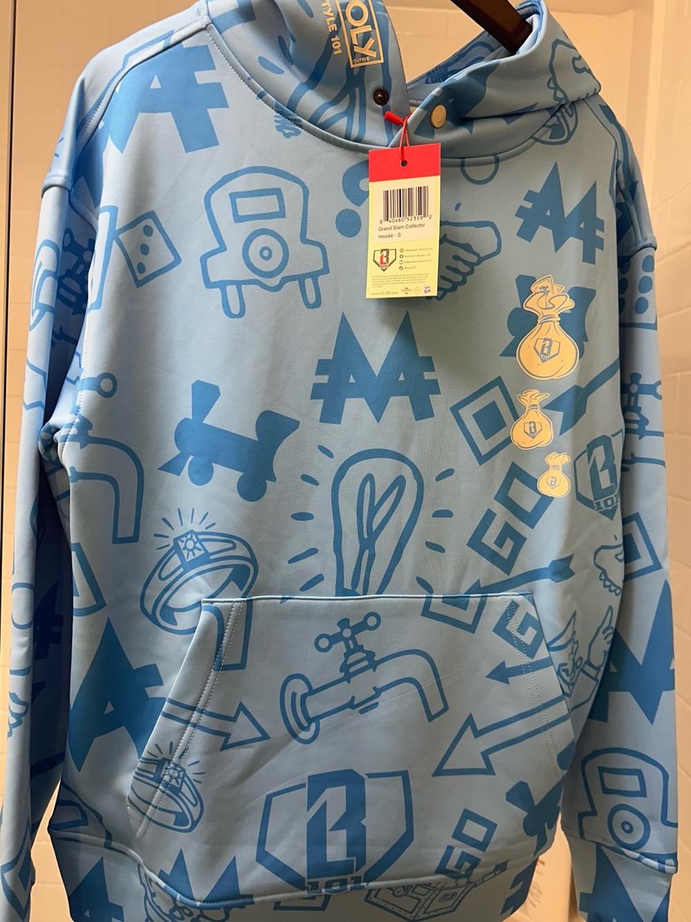 Baseball Lifestyle 101 Men’s Blue Graphic Hoodie Sweatshirt Monopoly